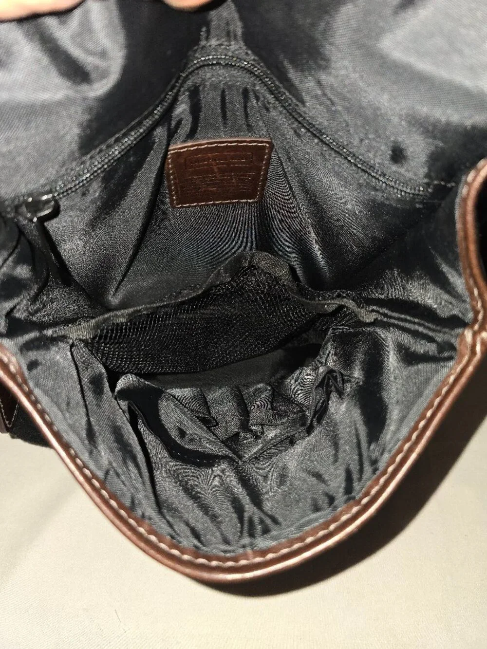 Vtg Mulholland Endurance Black Coated Canvas Convertible Top Handle Crossbody